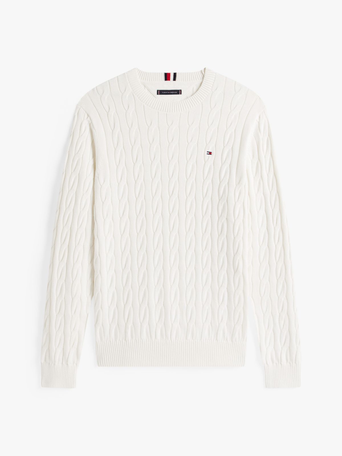 Cable Knit Crewneck Sweater — Ivory