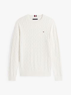 Cable Knit Crewneck Sweater — Ivory 6