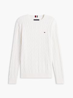 Cable Knit Crewneck Sweater — Ivory 7