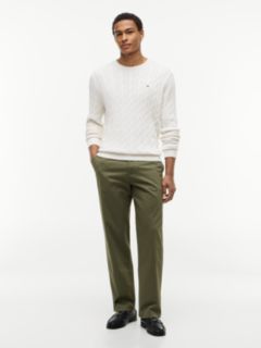 Cable Knit Crewneck Sweater — Ivory 2