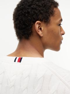 Cable Knit Crewneck Sweater — Ivory 3