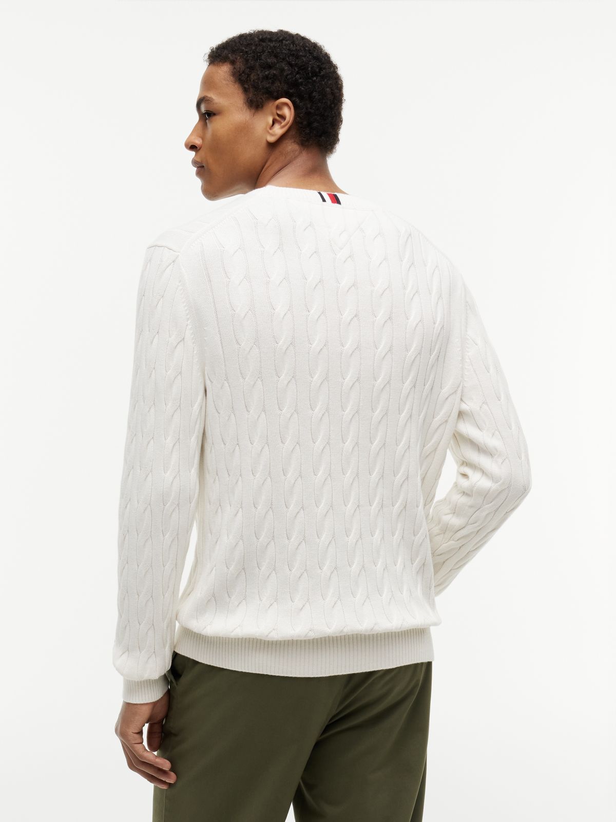 Cable Knit Crewneck Sweater — Ivory