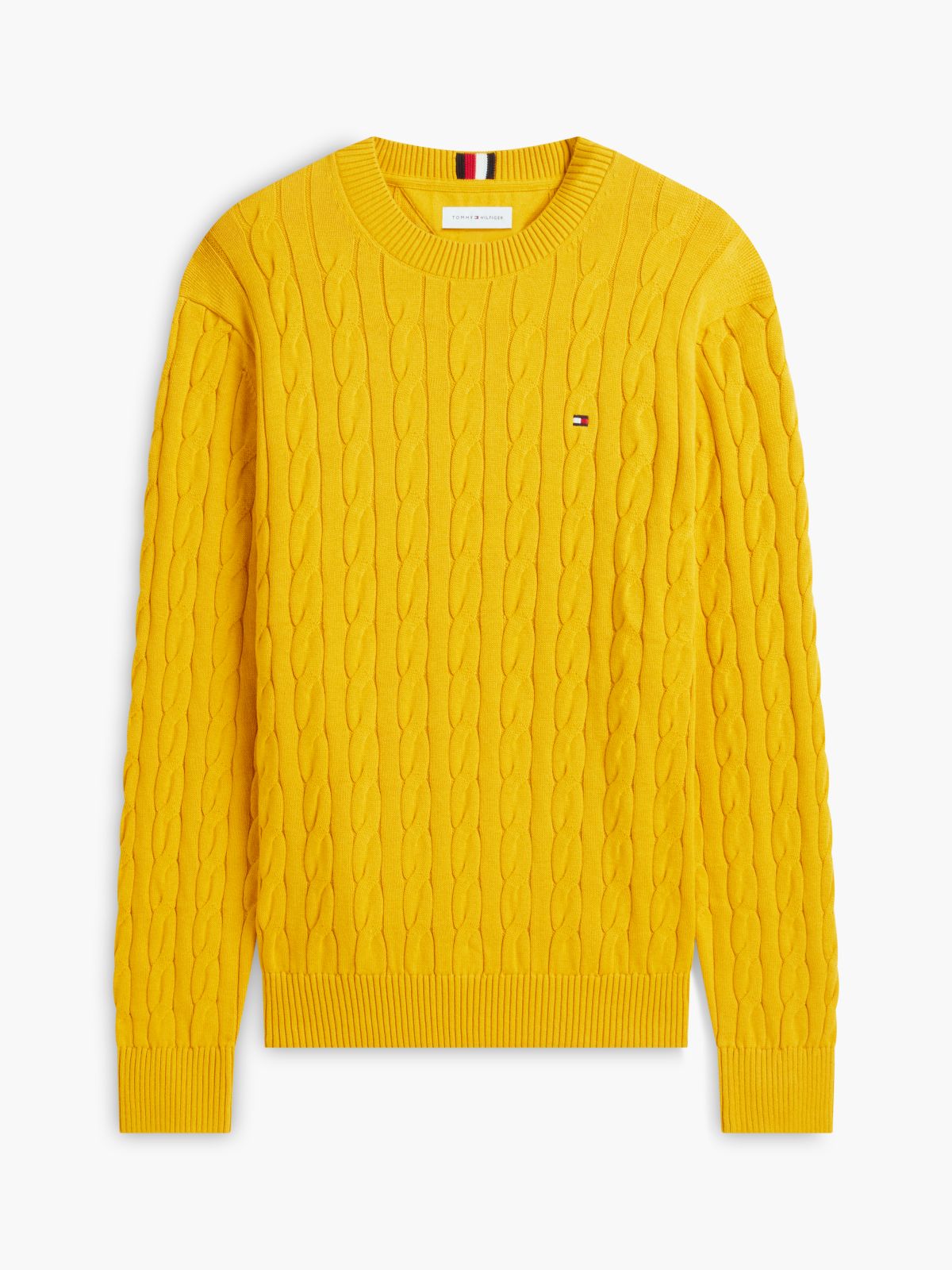 Cable Knit Crewneck Sweater — Countryside Yellow