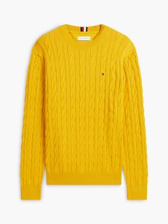 Cable Knit Crewneck Sweater — Countryside Yellow 5