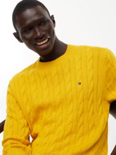 Cable Knit Crewneck Sweater — Countryside Yellow 3