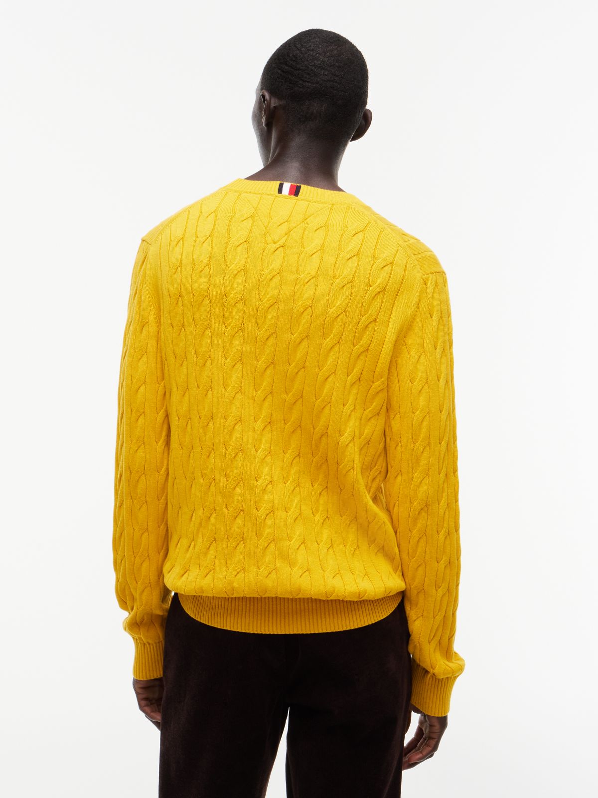 Cable Knit Crewneck Sweater — Countryside Yellow