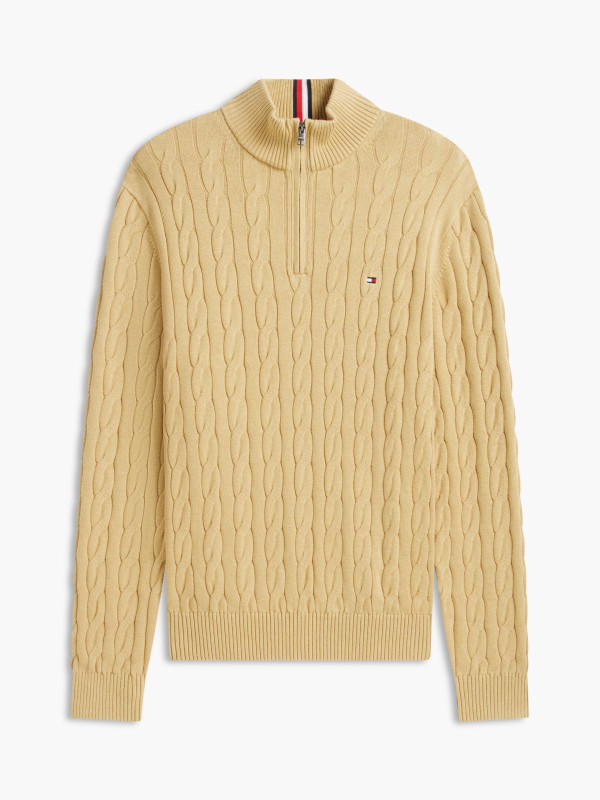 Cable Knit Quarter-Zip Sweater — Beechwood