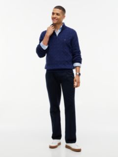 Cable Knit Quarter-Zip Sweater — Preppy Navy 2