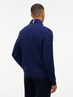 Cable Knit Quarter-Zip Sweater — Preppy Navy 4