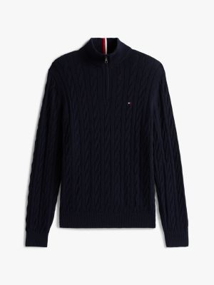 Cable Knit Quarter-Zip Sweater | Tommy Hilfiger