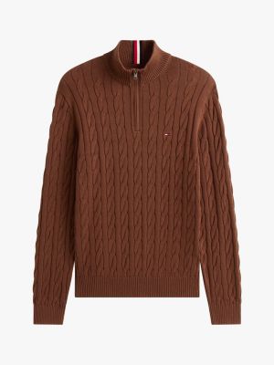 Cable Knit Quarter-Zip Sweater | Tommy Hilfiger