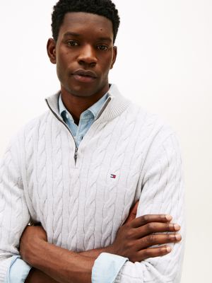 Cable Knit Quarter-Zip Sweater | Tommy Hilfiger