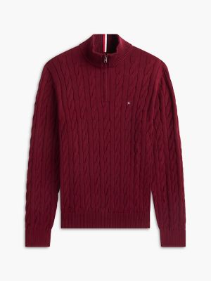 Cable Knit Quarter-Zip Sweater | Tommy Hilfiger