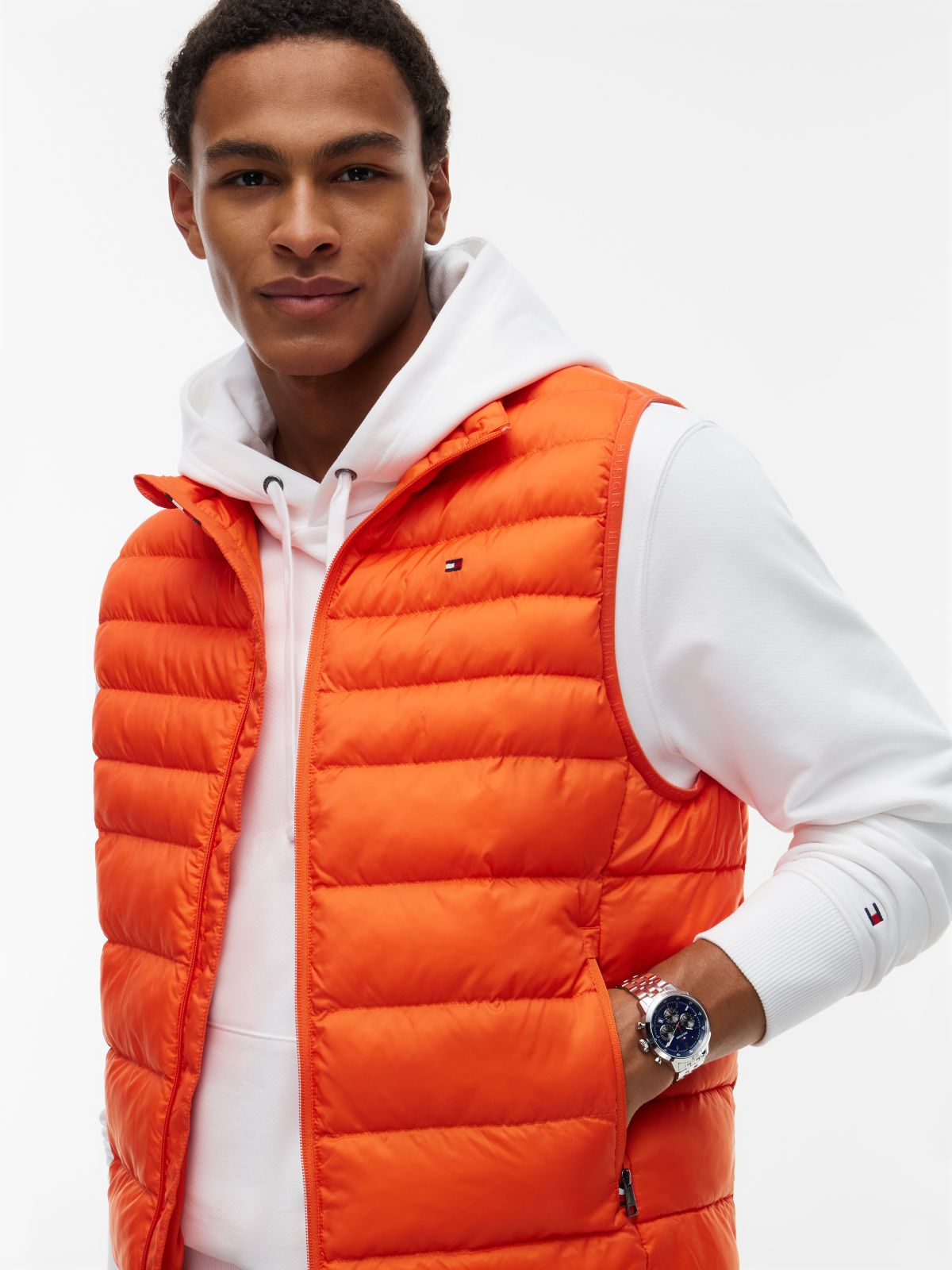 TH Performance Lightweight Packable Puffer Vest — Brilliant Orange