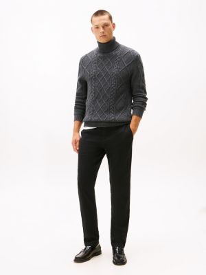 Brushed Knit Slim Trouser, Black