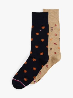 Autumn Trouser Sock 2-Pack, Navy / Multi