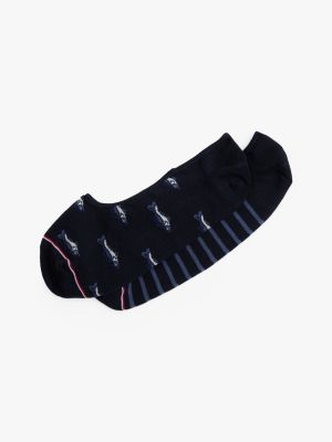 Trout and Stripe No-Show Sock 2-Pack, Navy / Multi