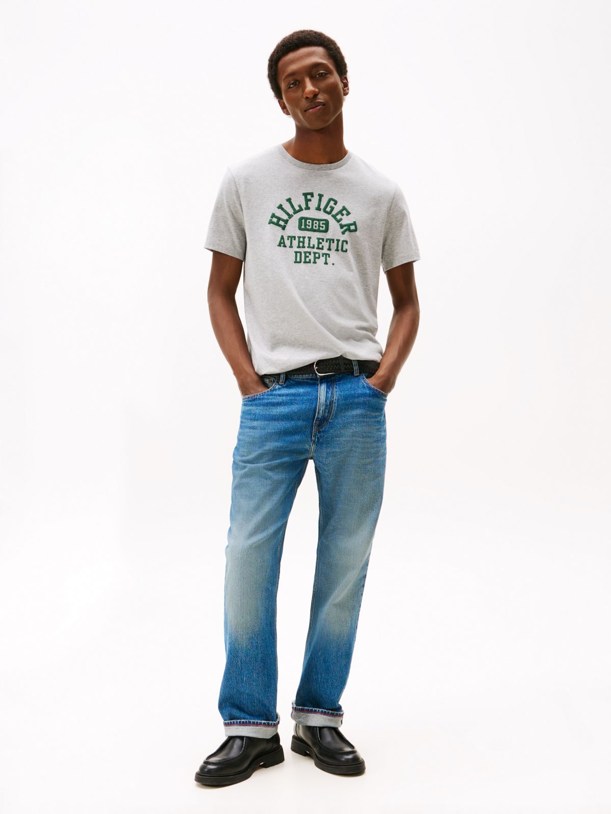 Hilfiger 1985 Athletic Logo T-Shirt — Grey Heather