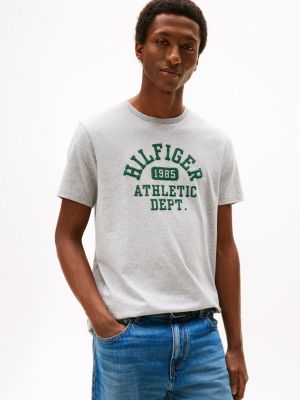 Hilfiger 1985 Athletic Logo T-Shirt, Grey Heather