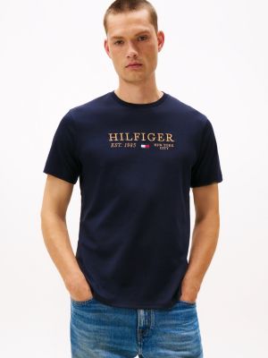 Hilfiger Logo Cotton Interlock T-Shirt, Navy