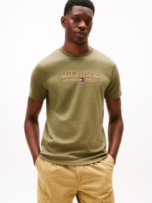 Hilfiger Logo Cotton Interlock T-Shirt, Utility Olive