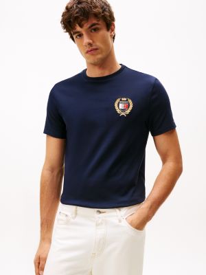 Laurel Leaf Cotton Interlock T-Shirt, Navy