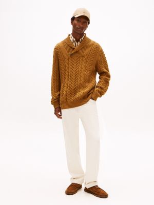 Shawl Collar Cable Knit Sweater | Tommy Hilfiger