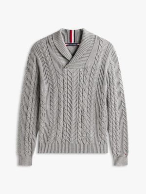 Shawl Collar Cable Knit Sweater | Tommy Hilfiger Canada