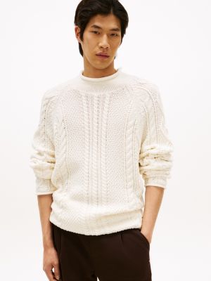 Fisherman Cable Knit Sweater, Ivory