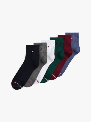 Quarter Top Sock 6-Pack, Ornamental Green/ Multi