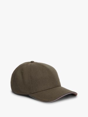 Melton Wool-Blend Baseball Cap, Army Green