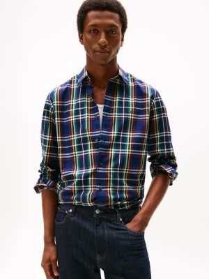 Regular Fit Bold Plaid All-Day Shirt, Carbon Navy