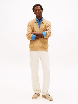 Cable Knit Zip Polo Cardigan | Tommy Hilfiger