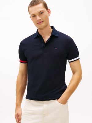 Slim Fit Flag Tipped Polo, Navy