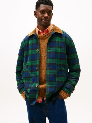 Cotton Twill Barn Jacket, Navy/Ornamental Green