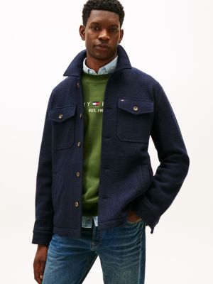 Wool-Blend Field Jacket, Navy