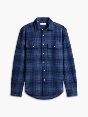 Мужская рубашка Tommy Hilfiger Regular Fit Plaid Jacquard Knit, цвет: Морской — фото 5