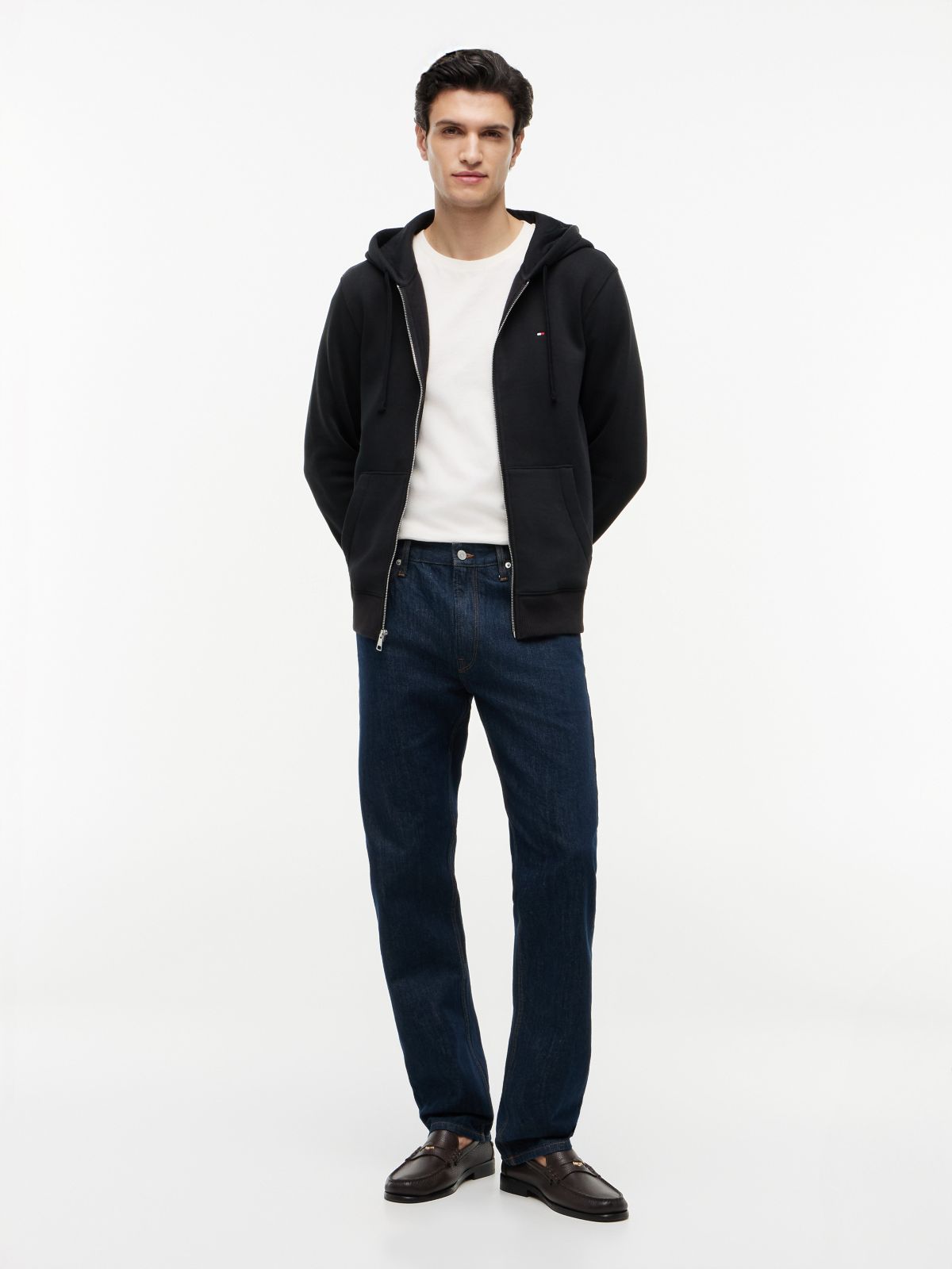 Essential Zip Hoodie — Black
