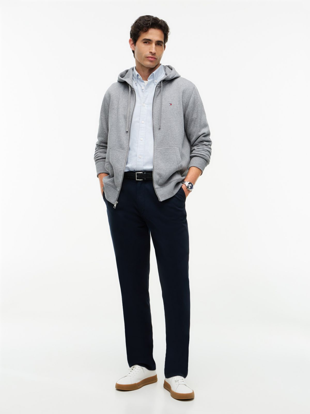 Essential Zip Hoodie — Grey