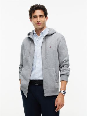 Essential Zip Hoodie, Grey
