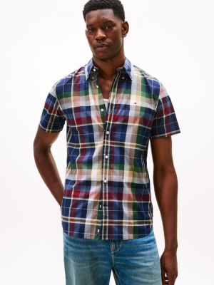 Regular Fit Plaid Print All-Day Shirt, Carbon Navy
