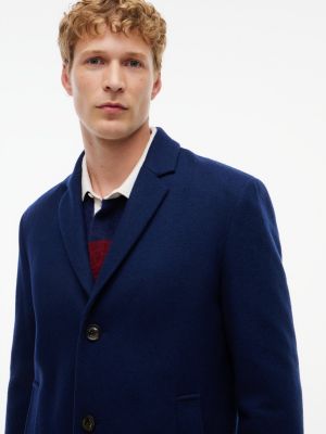 Мужское пальто Tommy Hilfiger Wool-Blend Casual, цвет: Карбоновый тёмно-синий — фото 2