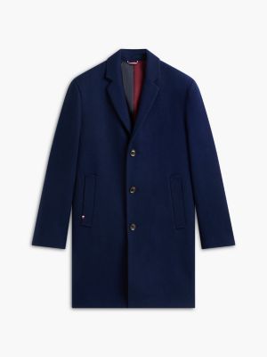 Мужское пальто Tommy Hilfiger Wool-Blend Casual, цвет: Карбоновый тёмно-синий — фото 6