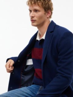 Wool-Blend Casual Coat — Carbon Navy 3