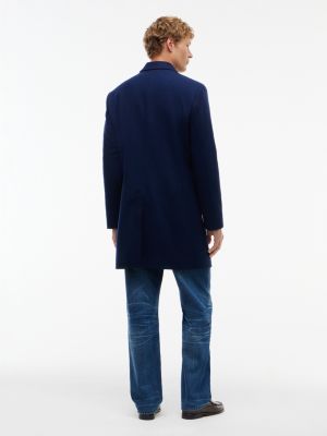 Мужское пальто Tommy Hilfiger Wool-Blend Casual, цвет: Карбоновый тёмно-синий — фото 5
