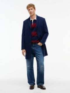 Wool-Blend Casual Coat — Carbon Navy 1