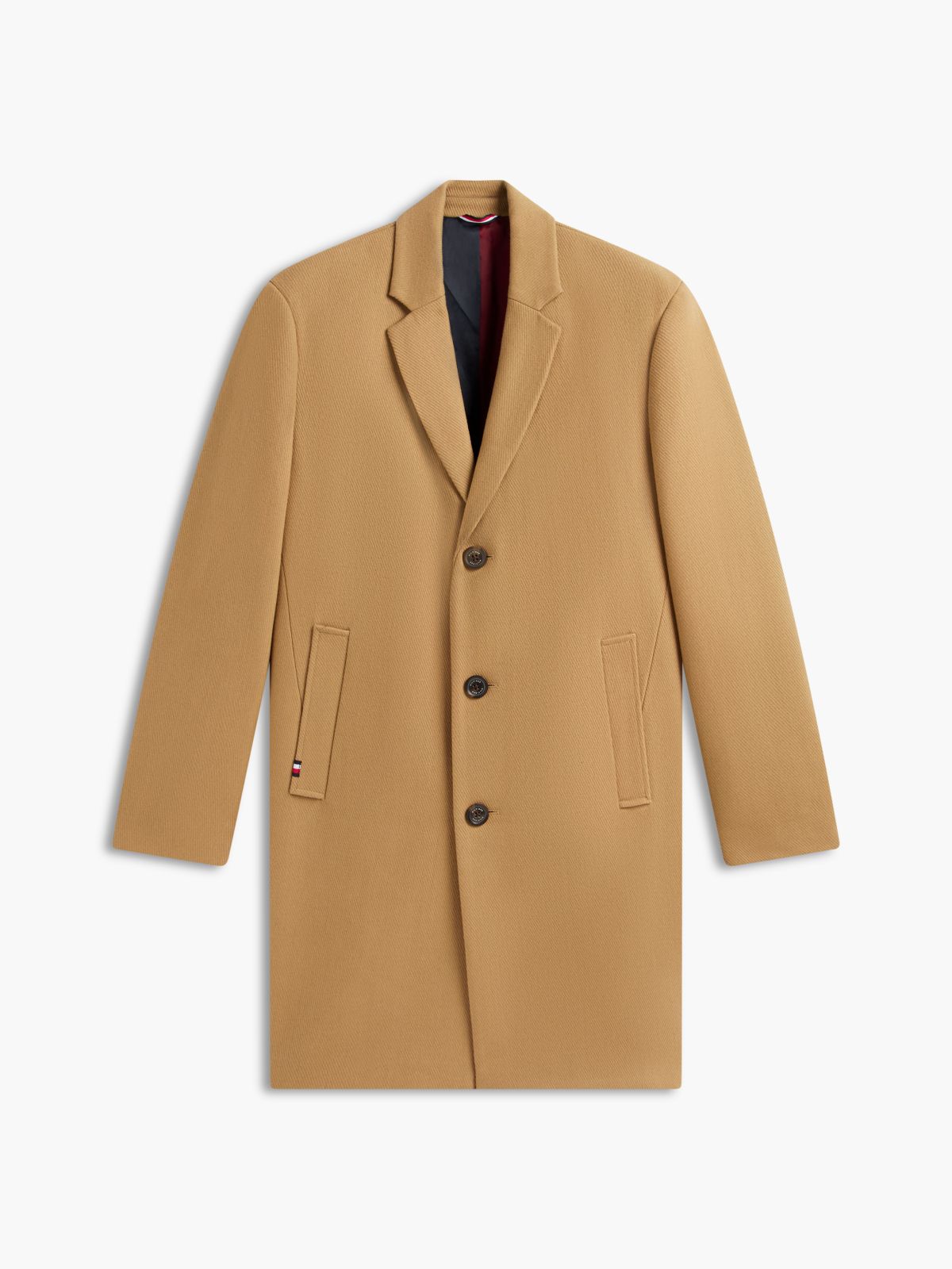 Wool-Blend Casual Coat — Classic Khaki