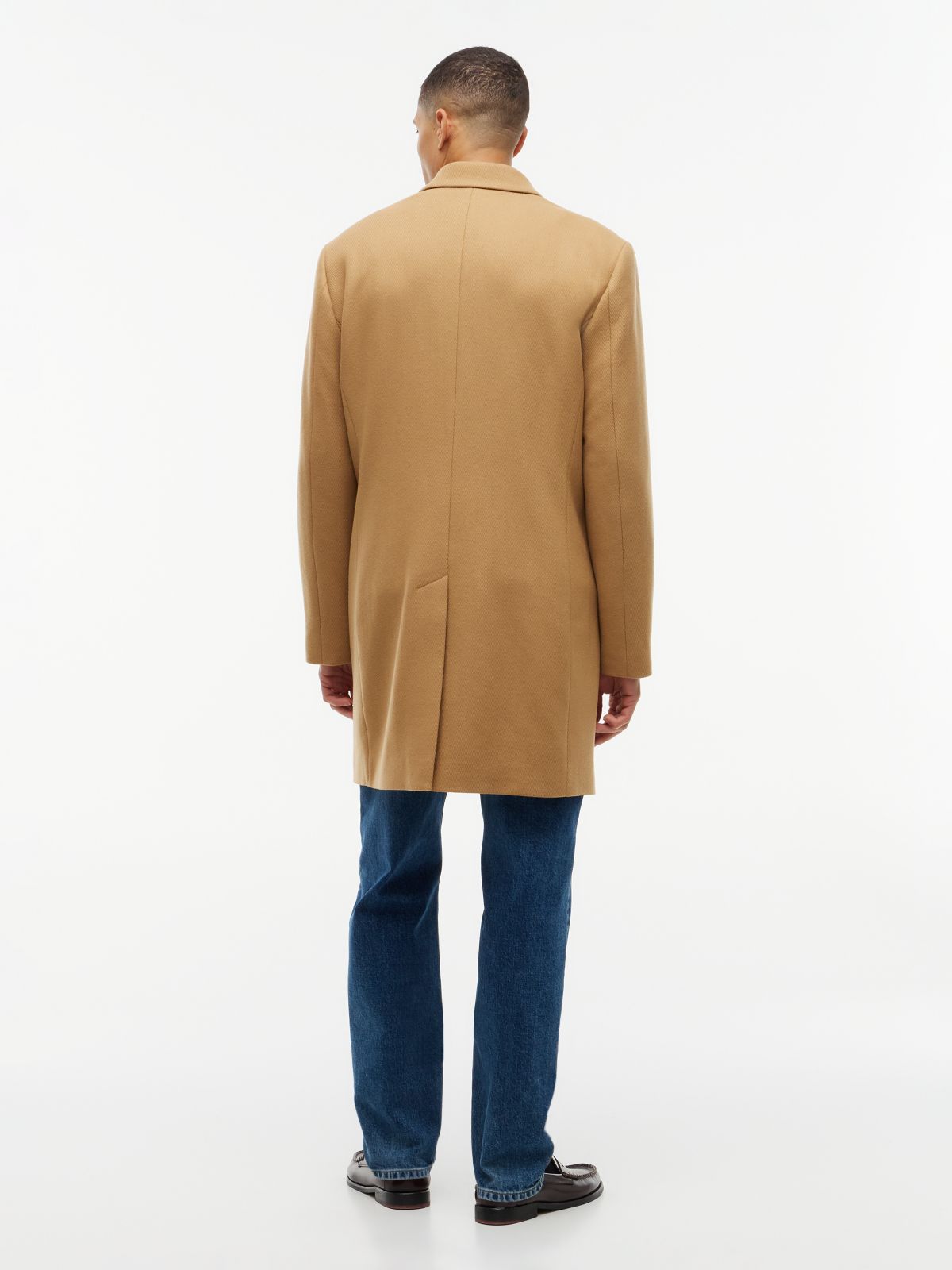 Wool-Blend Casual Coat — Classic Khaki