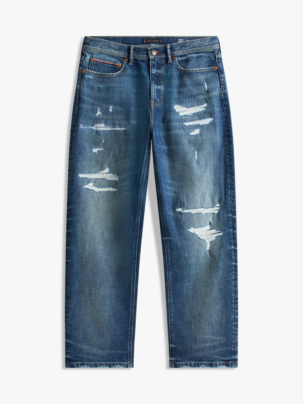 Distressed Loose Jean — Medium Wash