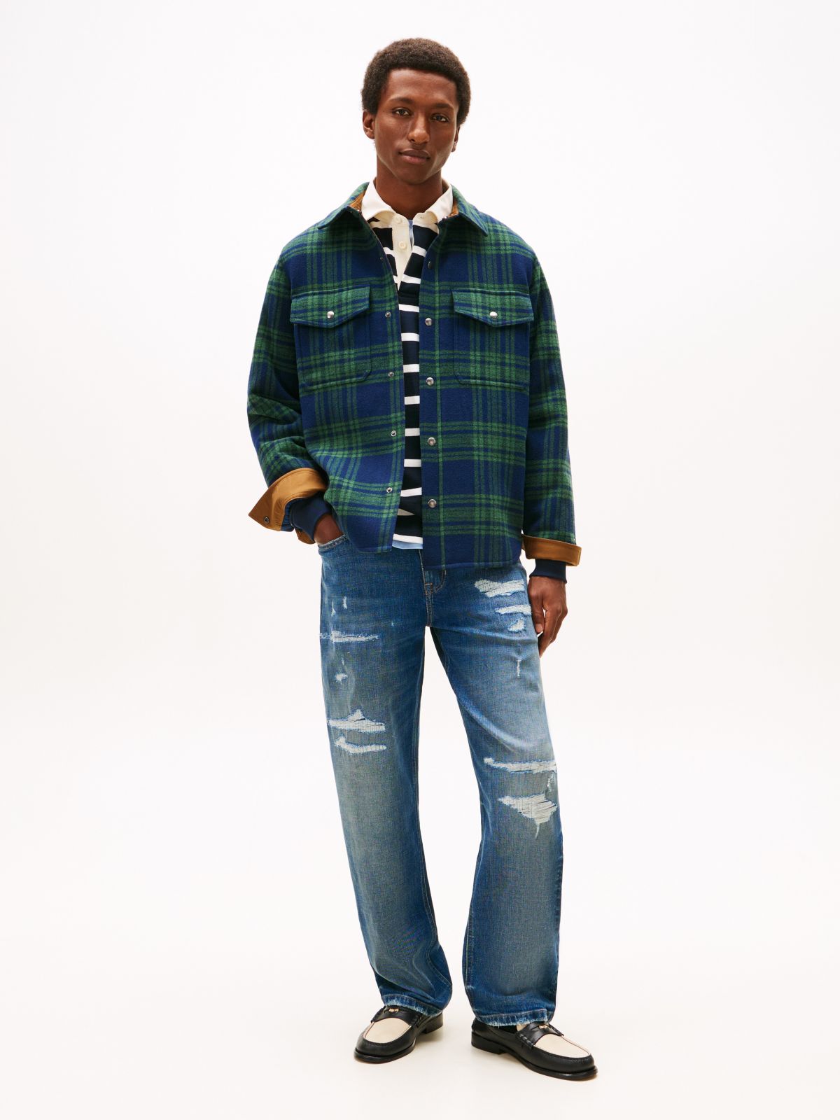 Distressed Loose Jean — Medium Wash